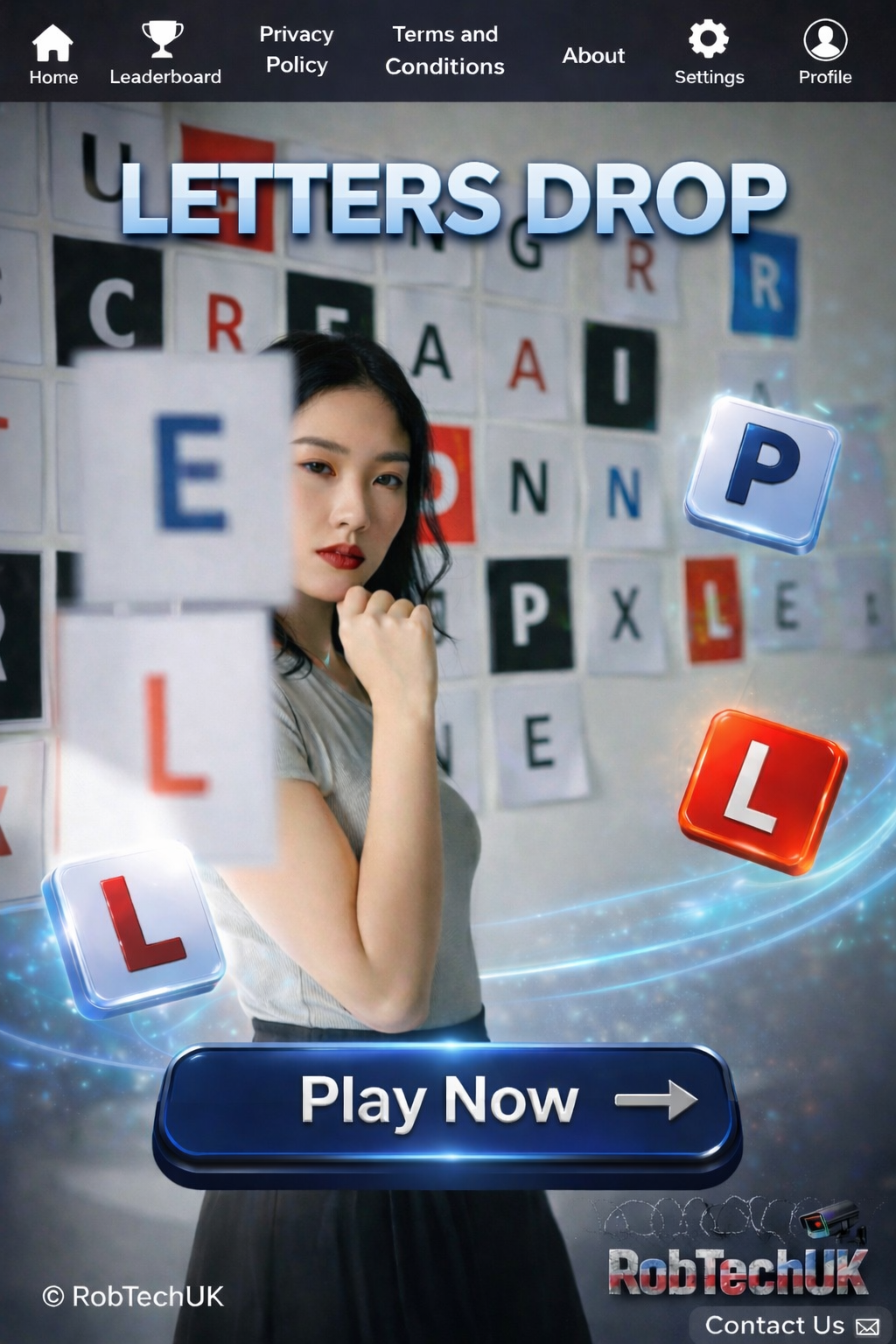 Letters Drop Home Screen